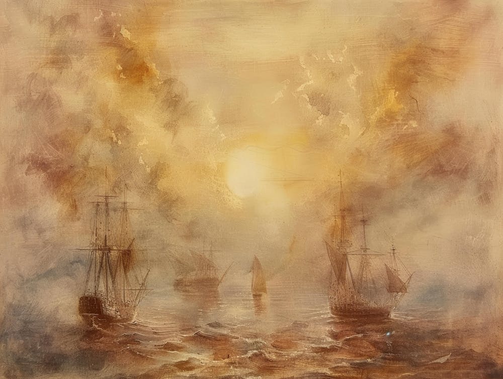 'Sailing Ships In Fog'