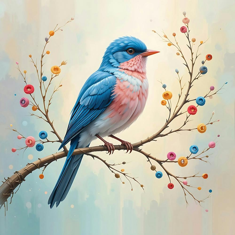 Blue Bird On A Branch