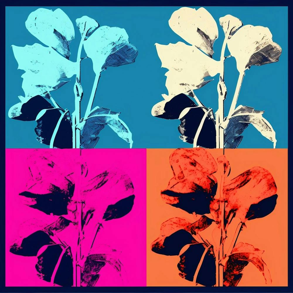 Andy Warhol Style Pop Art Flowers Cyclamen 3 Square
