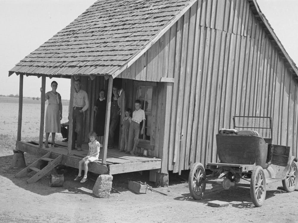 Untitled Photo, Possibly Related To Family Of Sharecropper On Front Porch, Southeast Missouri Farms By Russell