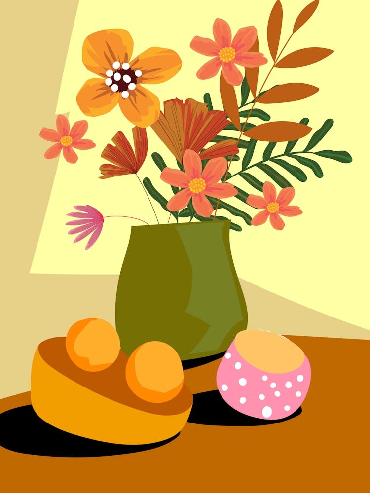 Flower on the Table Mid Century