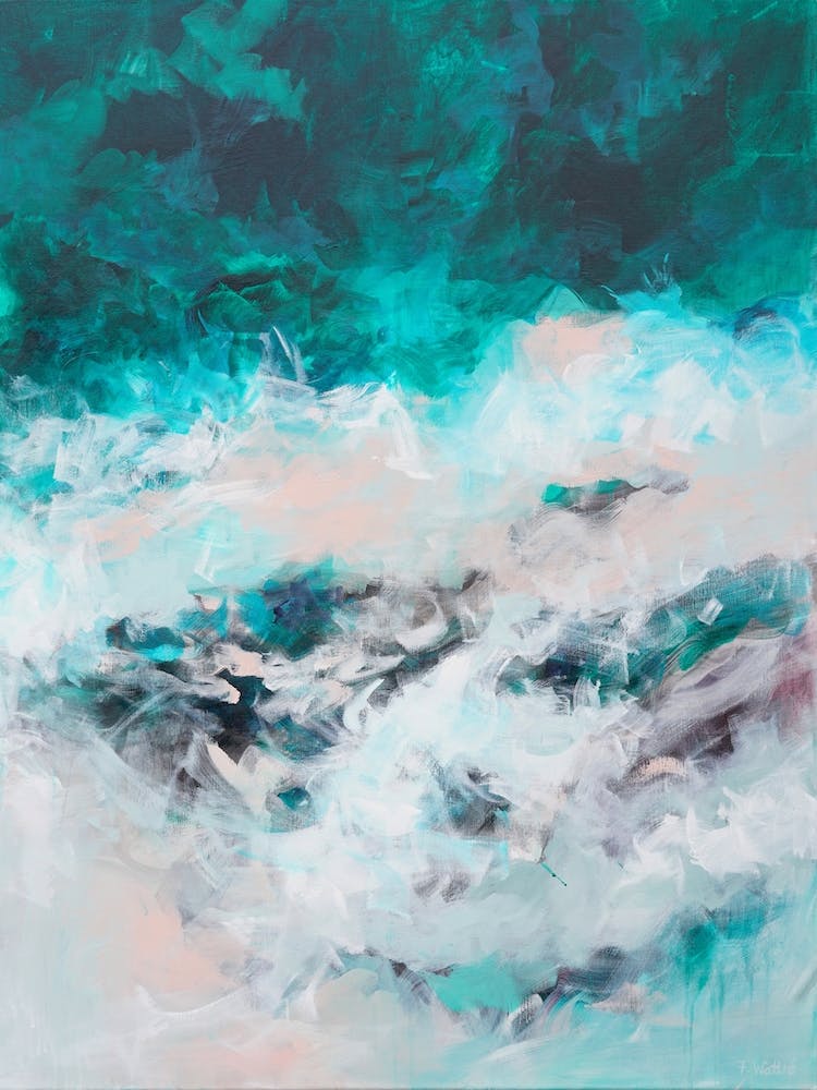Bluegreen Ocean Abstract Painting