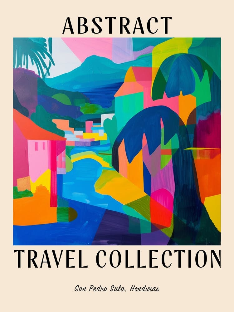 Abstract Travel Collection Poster San Pedro Sula Honduras 3