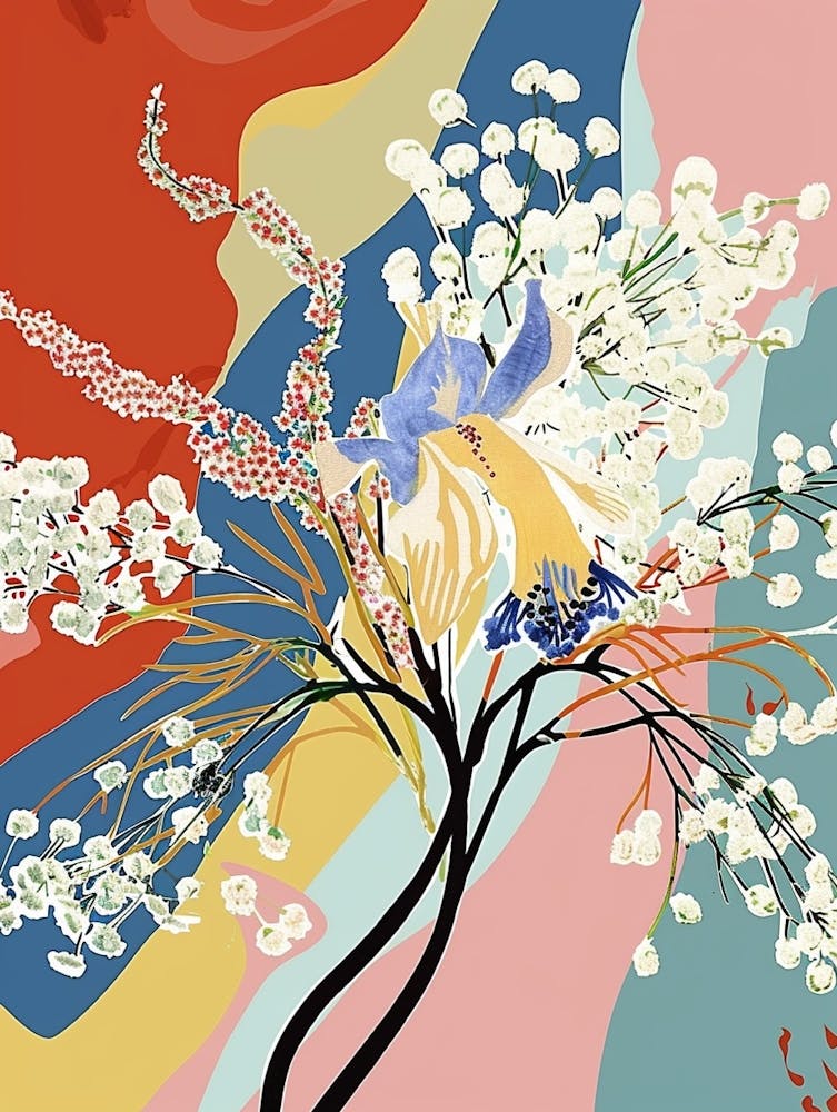 Colourful Flower Illustration Gypsophila 3