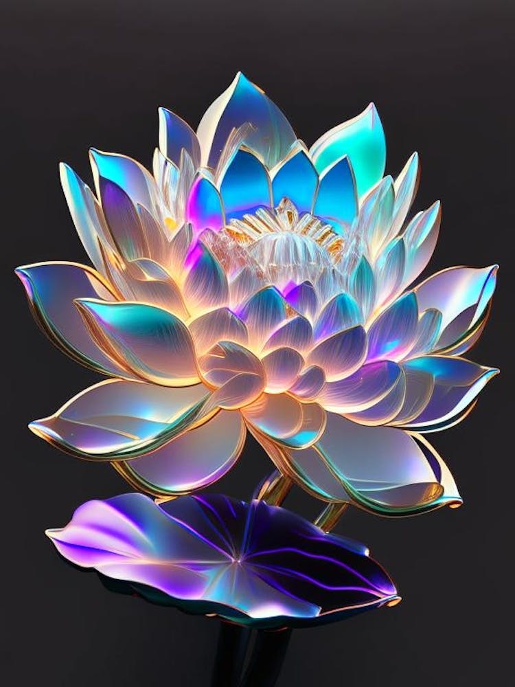 Lotus Flower Bouquet Holographic 3