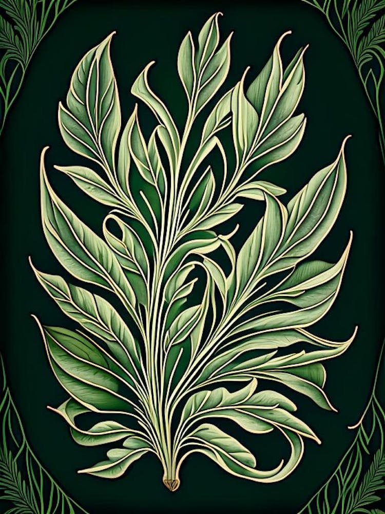 Tarragon Leaf Vintage Botanical 3