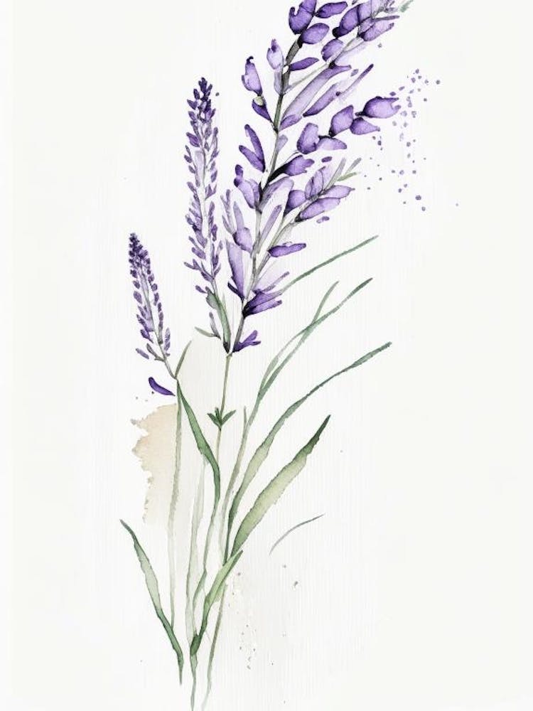 Lavender Herb Minimalist Watercolour 2