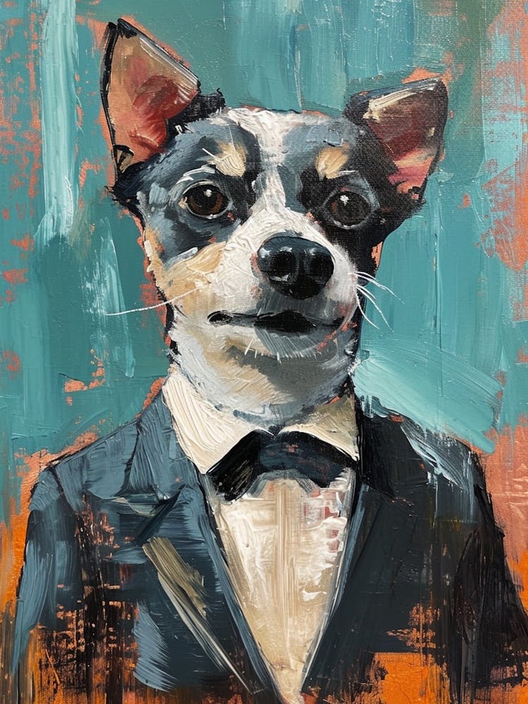 Dog In A Suit Kitsch Portrait 2