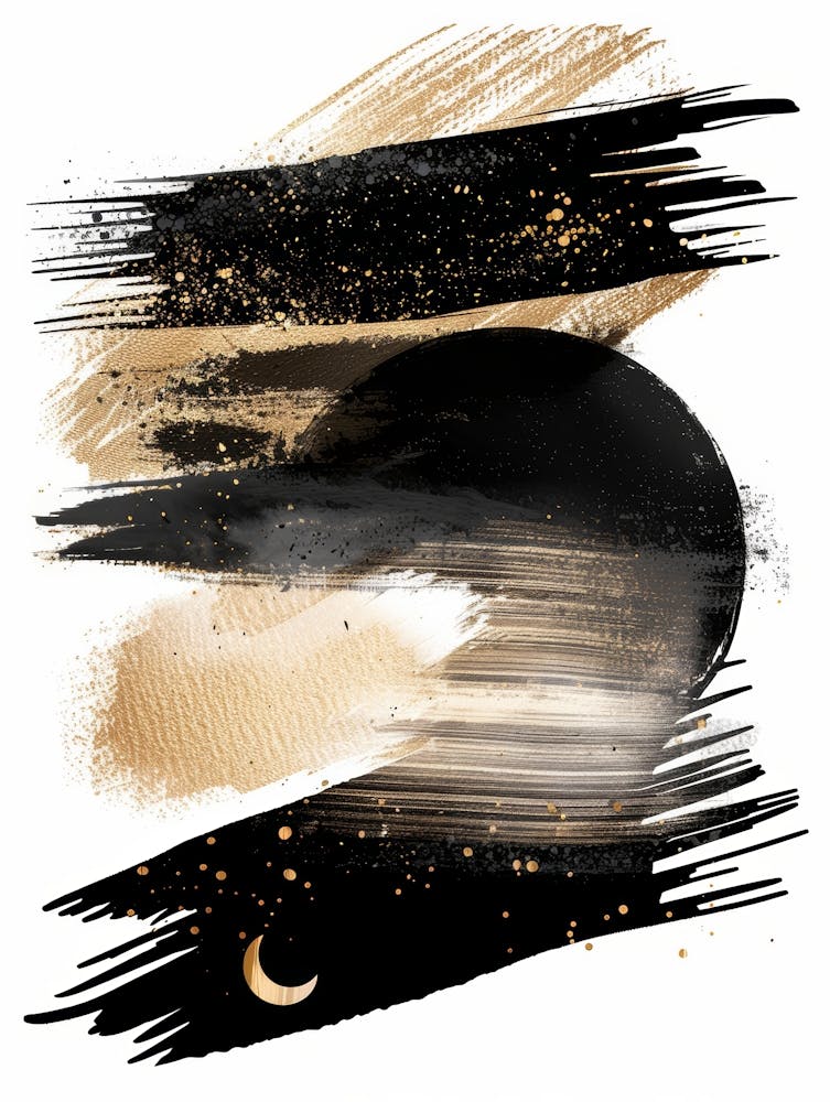 Black And Gold Abstract Painting 5