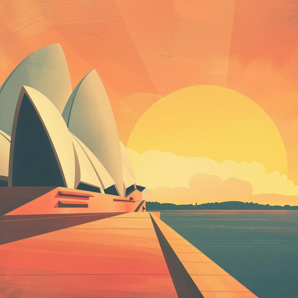 A Sydney Opera House In Sydney Lofi Illustration 1720432824 2