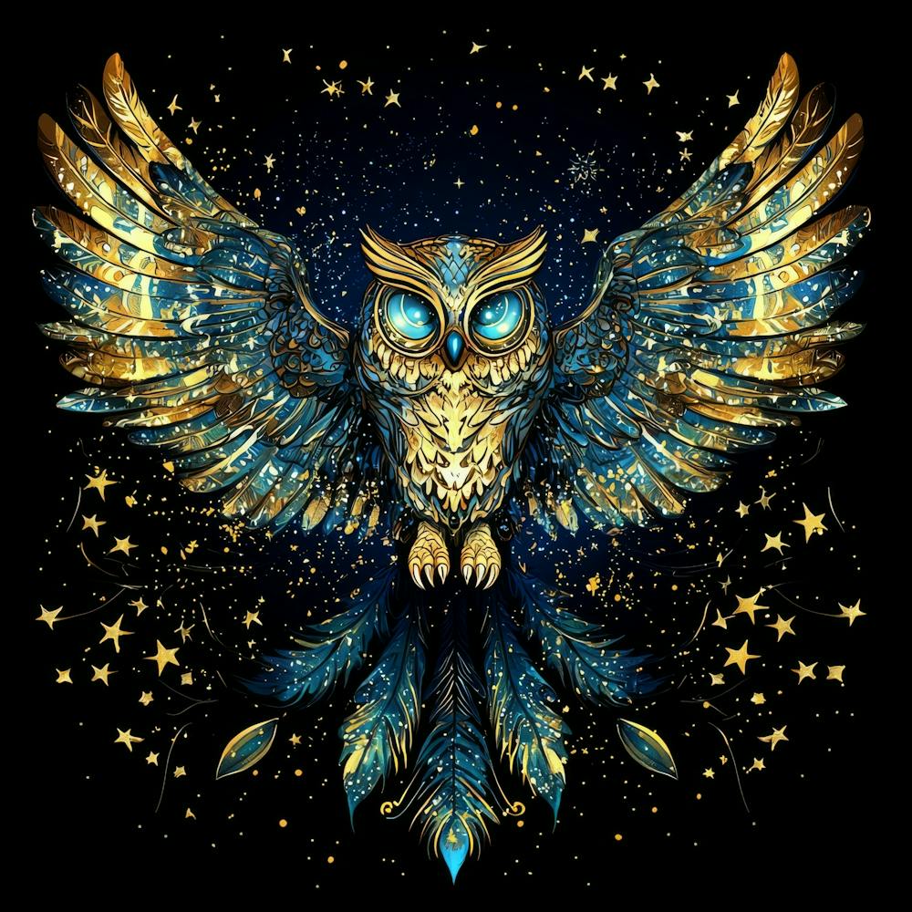 Owl With Stars print