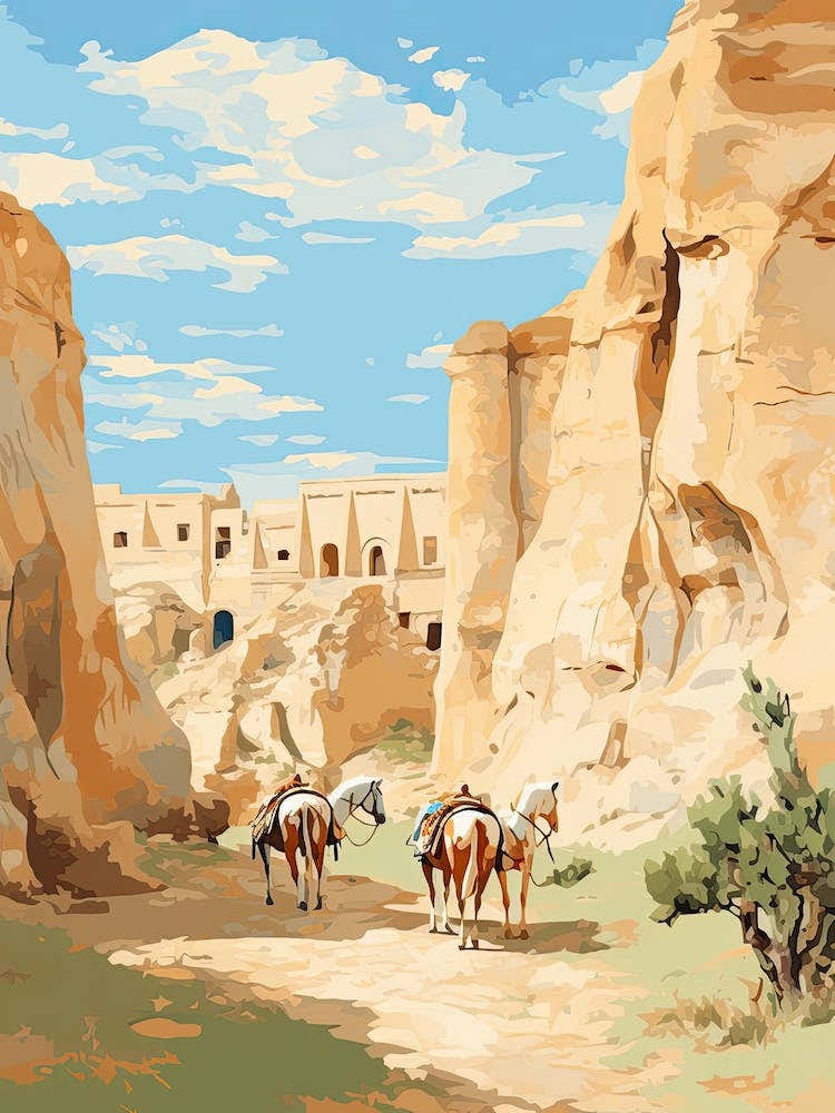 Horses Painting In Cappadocia, Turkey 2
