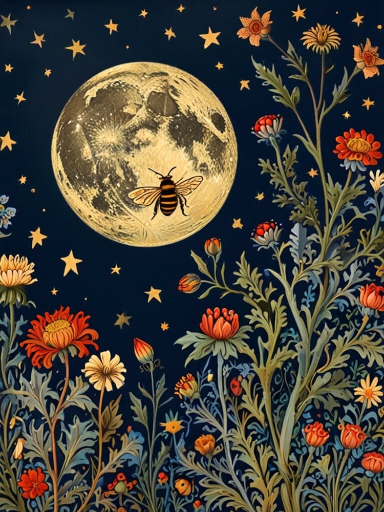William Morris Bee In The Moonlight