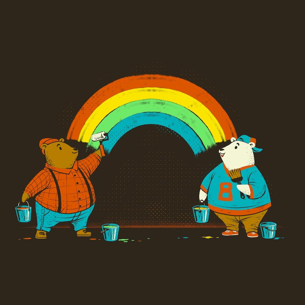 Love Is Love Rainbow Bear Square