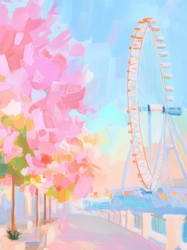 Cherry Blossoms By The Ferris Wheel