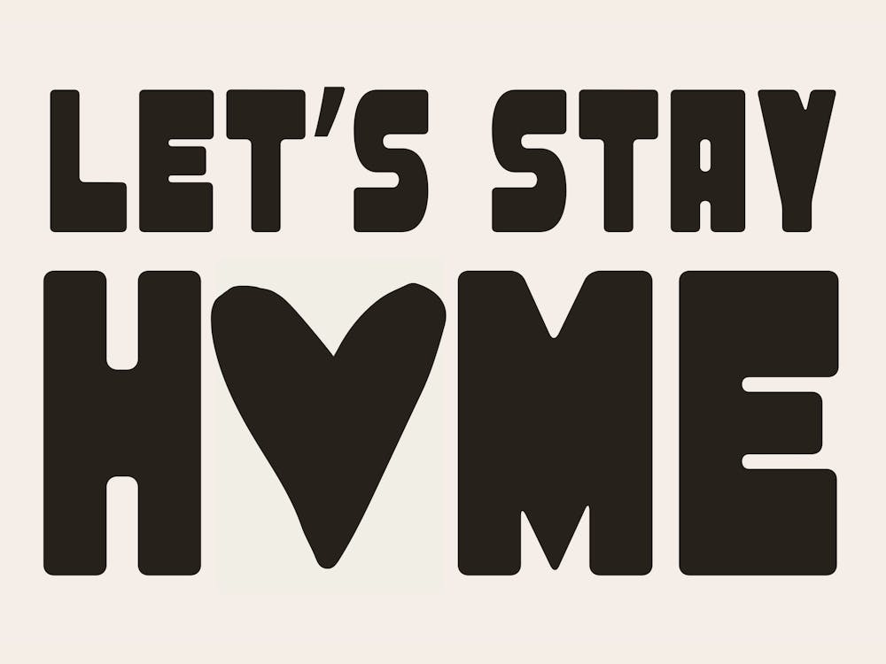 Let'S Stay Home Beige Print