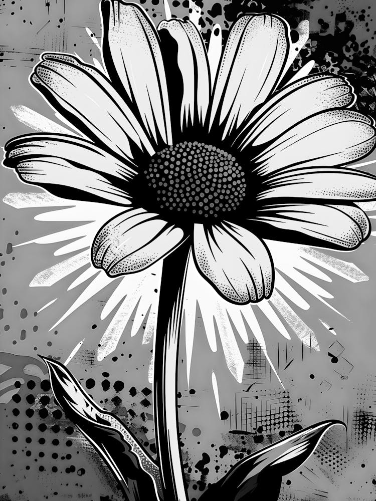 Daisy In Black And White