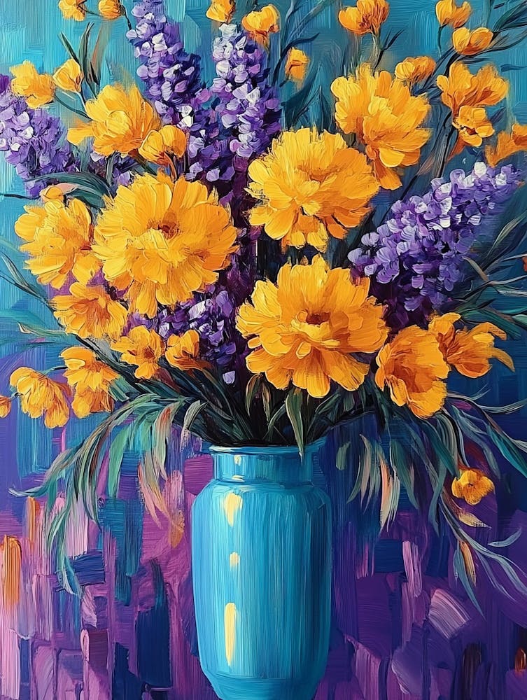 Flowers In A Blue Vase 1