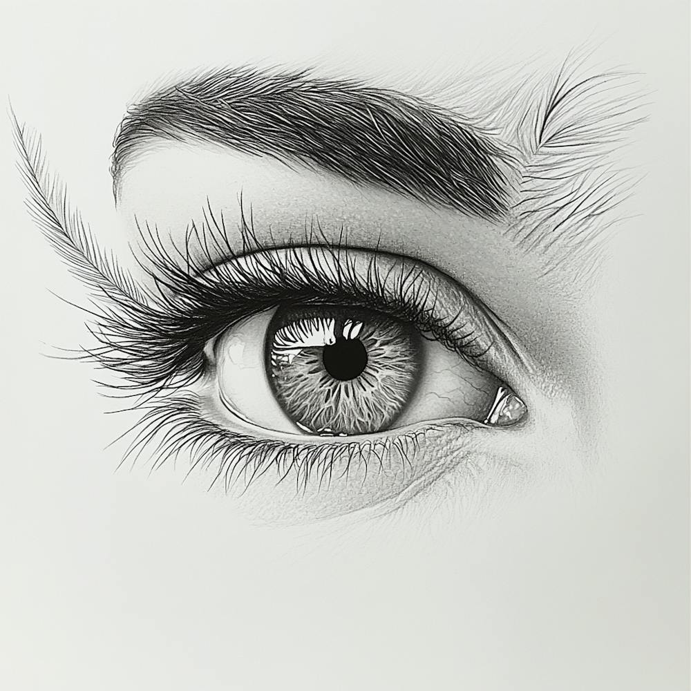 Pencil Drawing Of A Woman'S Eye