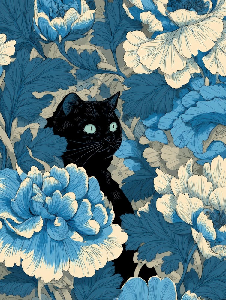 Cat In Flowers 17