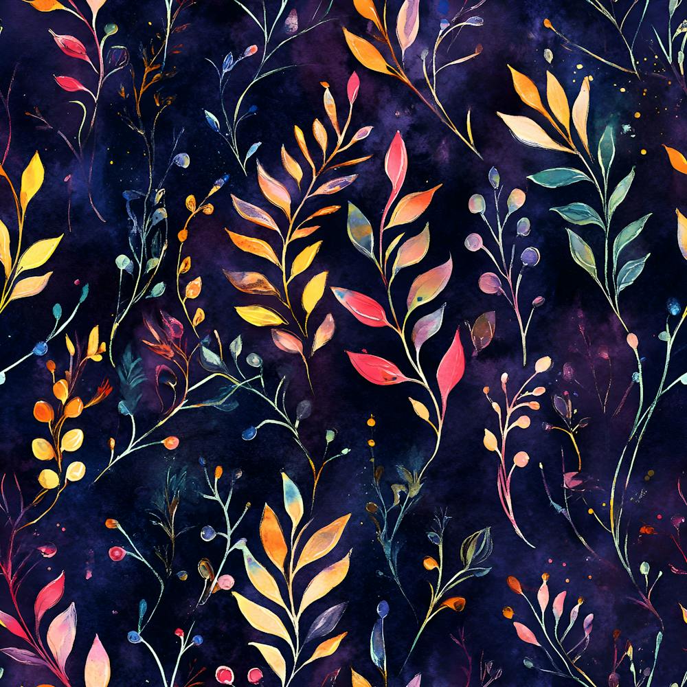 Seamless Vivid Watercolor Leaf Design