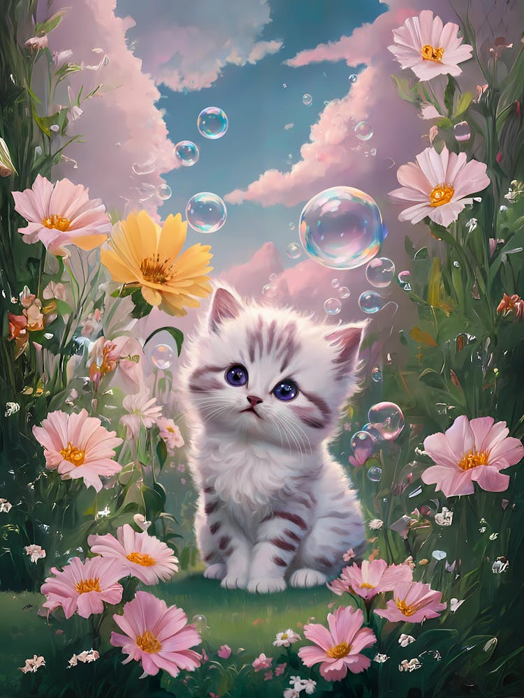 Kitten In The Garden