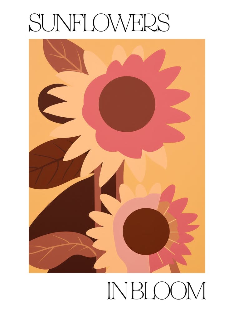 Sunflowers In Bloom Flowers Bold Illustration 2