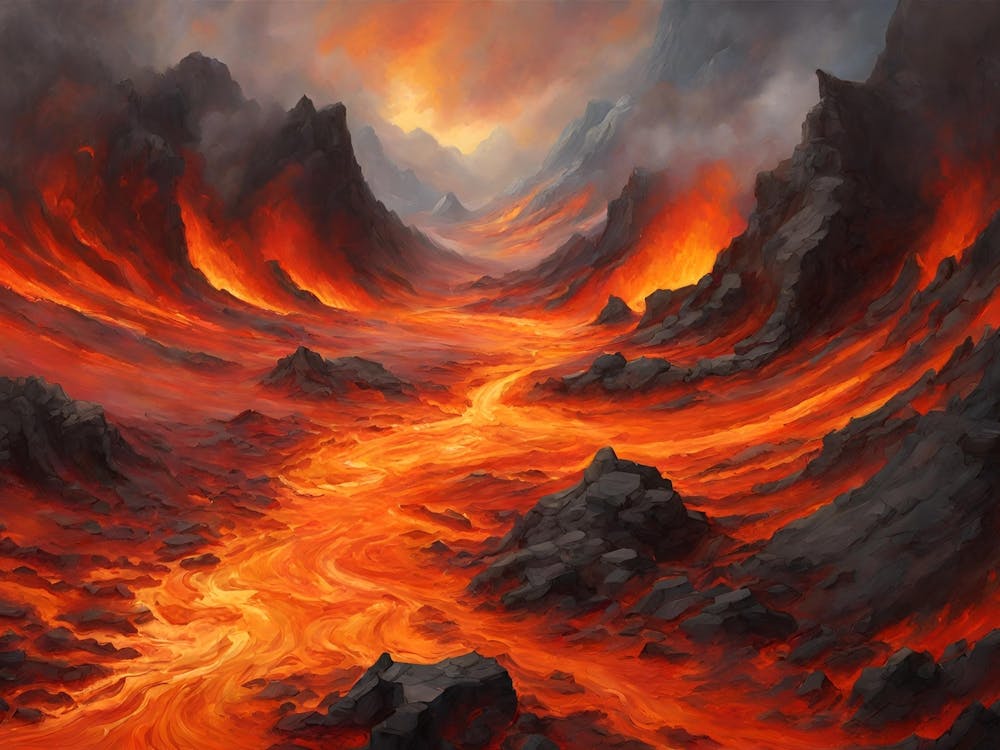 Molten Earth A Fiery Dance Of Volcanic Landscapes