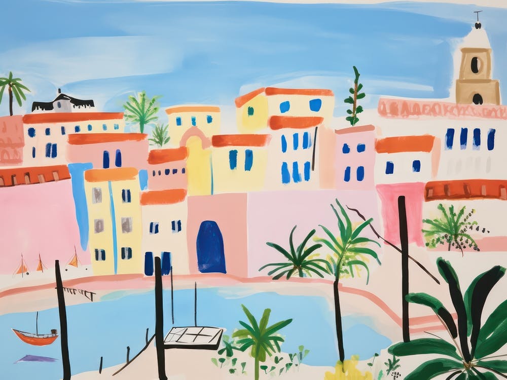 Ancona Italy Cute Watercolour Illustration 4