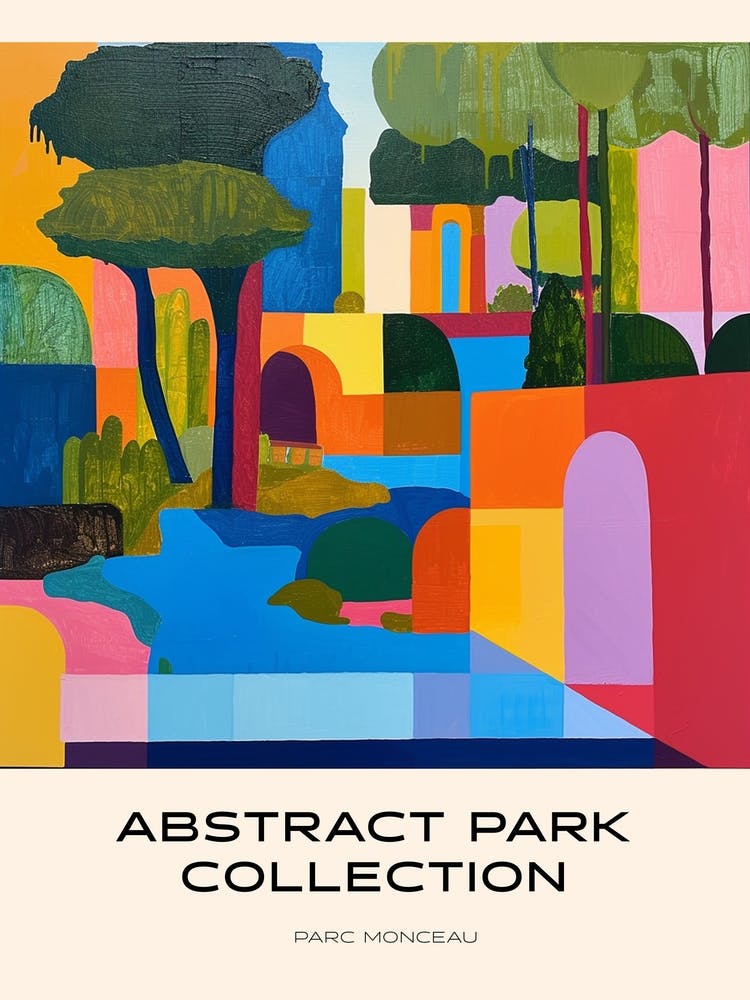 Abstract Park Collection Poster Parc Monceau Paris France 4