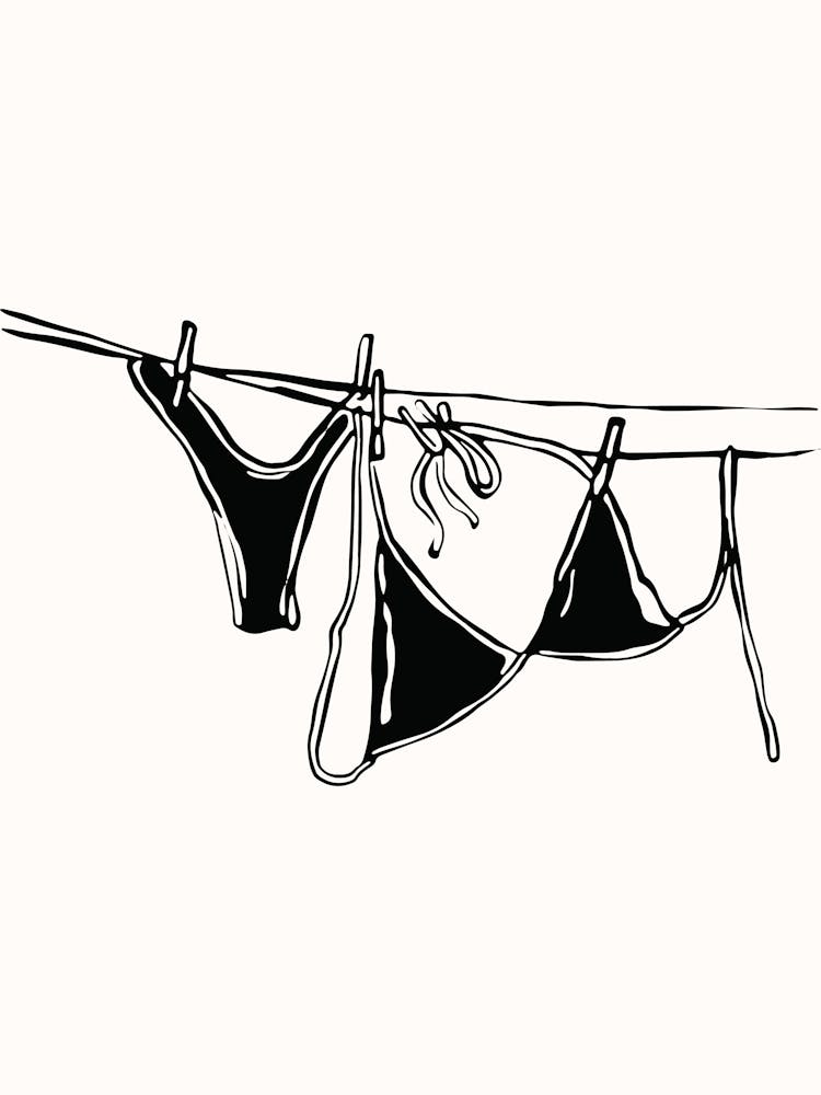 Black Bikini On A Clothesline Poster