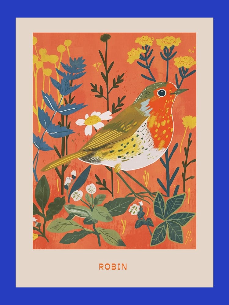 Spring Birds Poster Robin 2