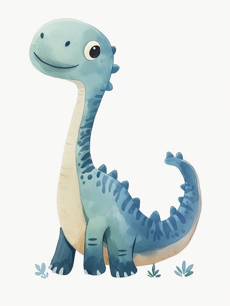 Cute Cartoon Maiasaura Dinosaur Watercolour 2