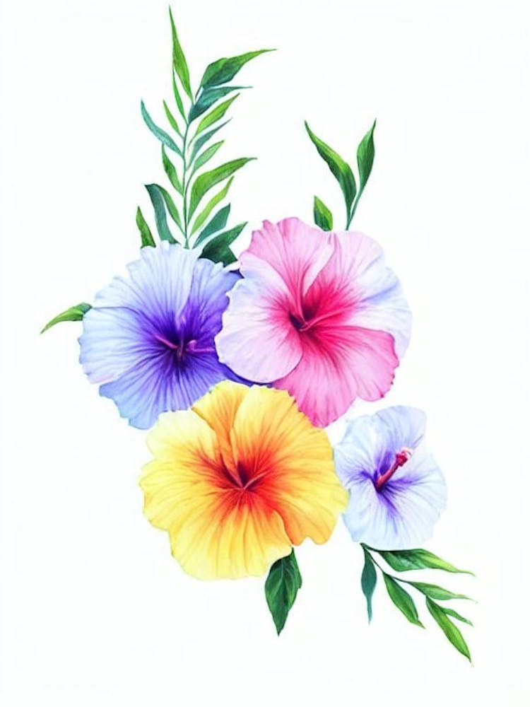 Hibiscus 2  Watercolour Flower