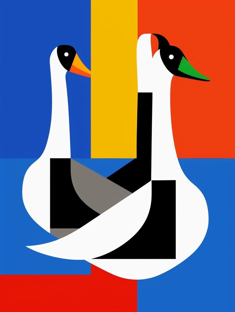 Swans Abstract Pop Art 2