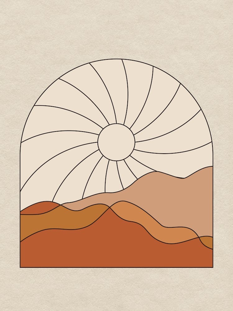 Abstract Sun Over Desert