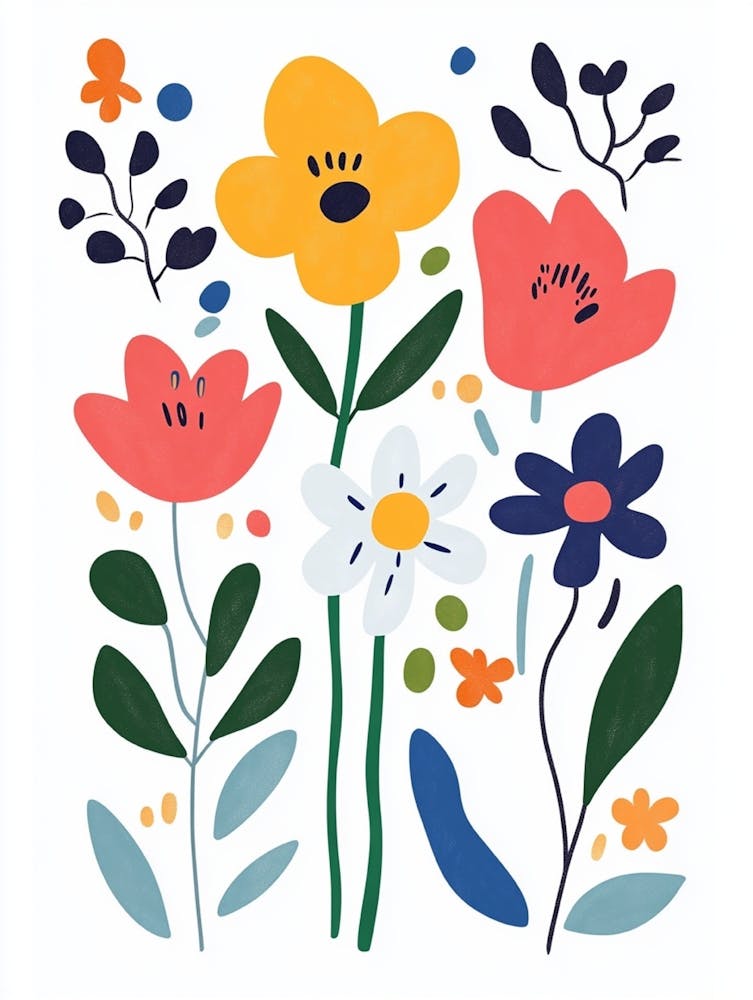 Blumen und Blätter