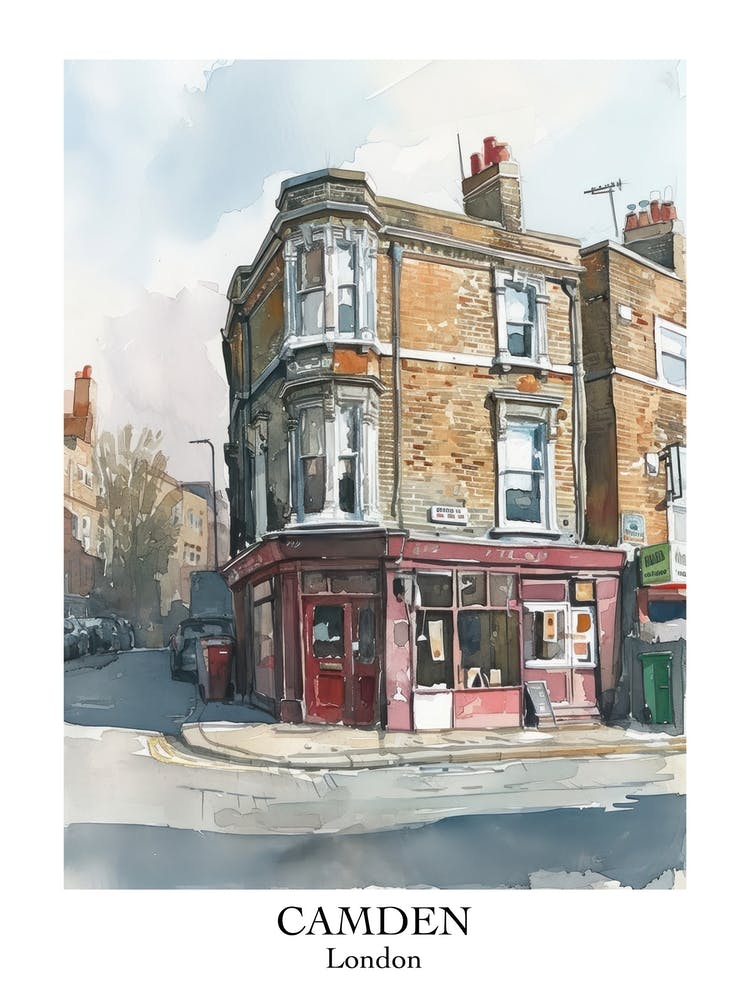 Camden London Borough   Street Watercolour 3 Poster