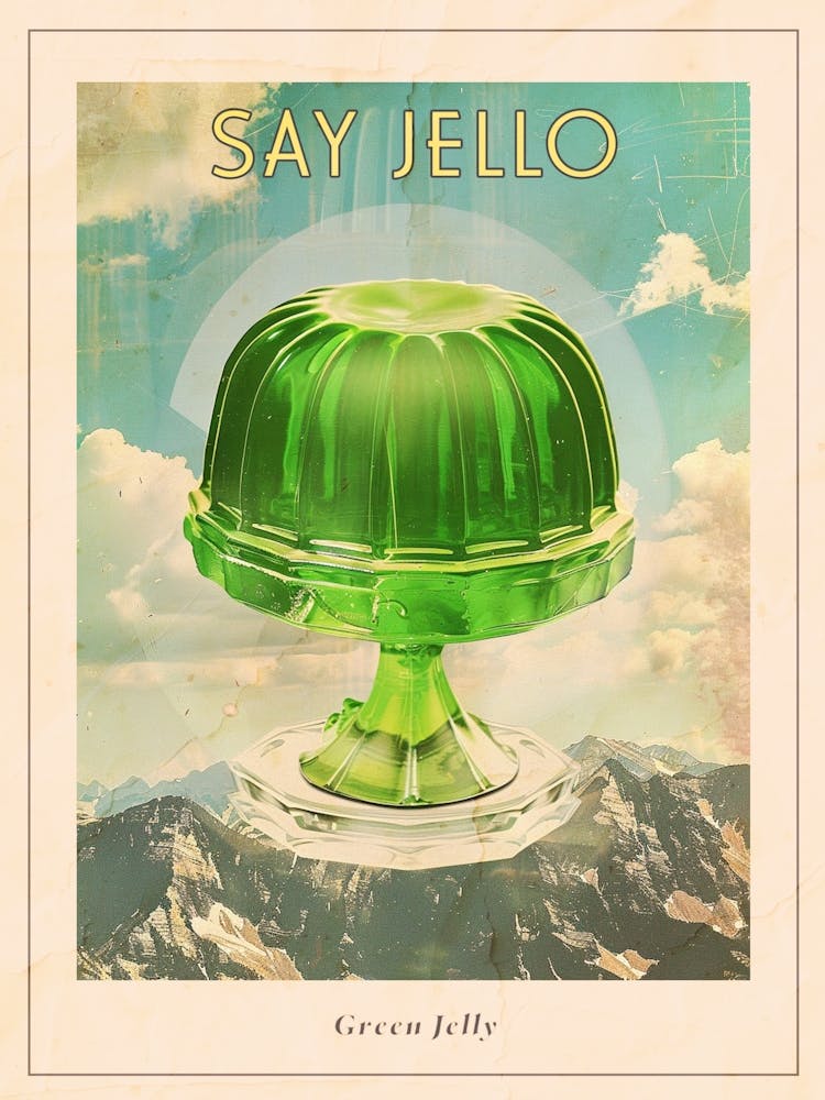 Green Jelly Retro Collage 6 Poster