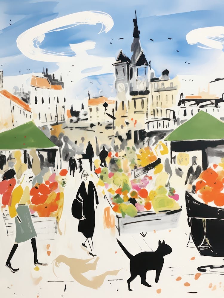 The Food Market In Cambridge 1 Illustration