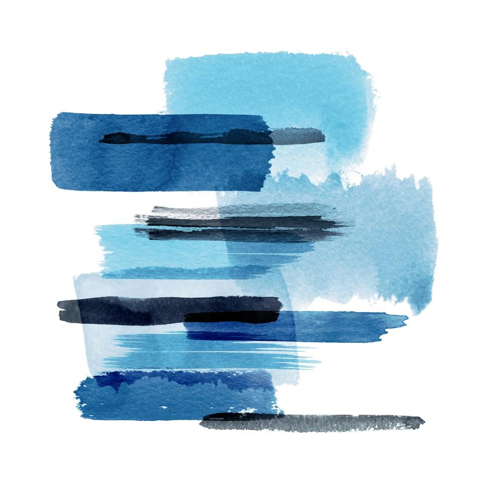 Big Watercolor Strokes Blue Square