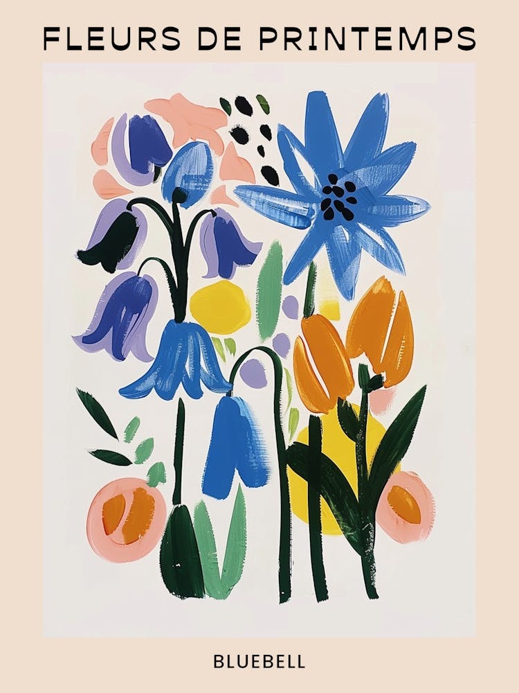 Spring Floral French Poster  Bluebell 3