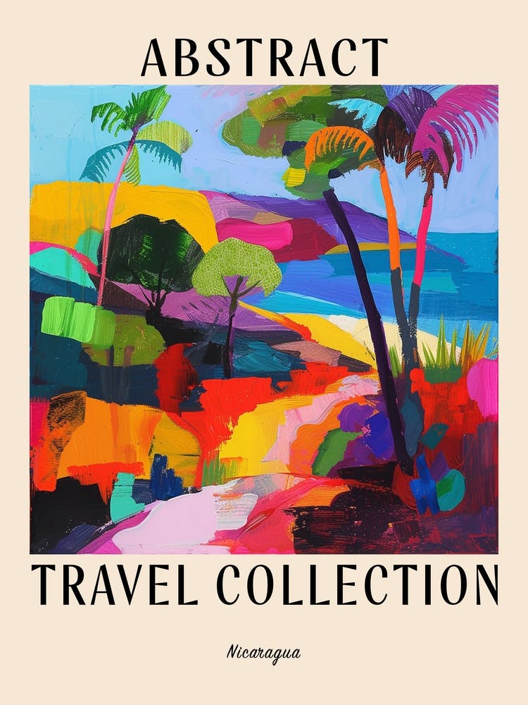 Abstract Travel Collection Poster Nicaragua 2