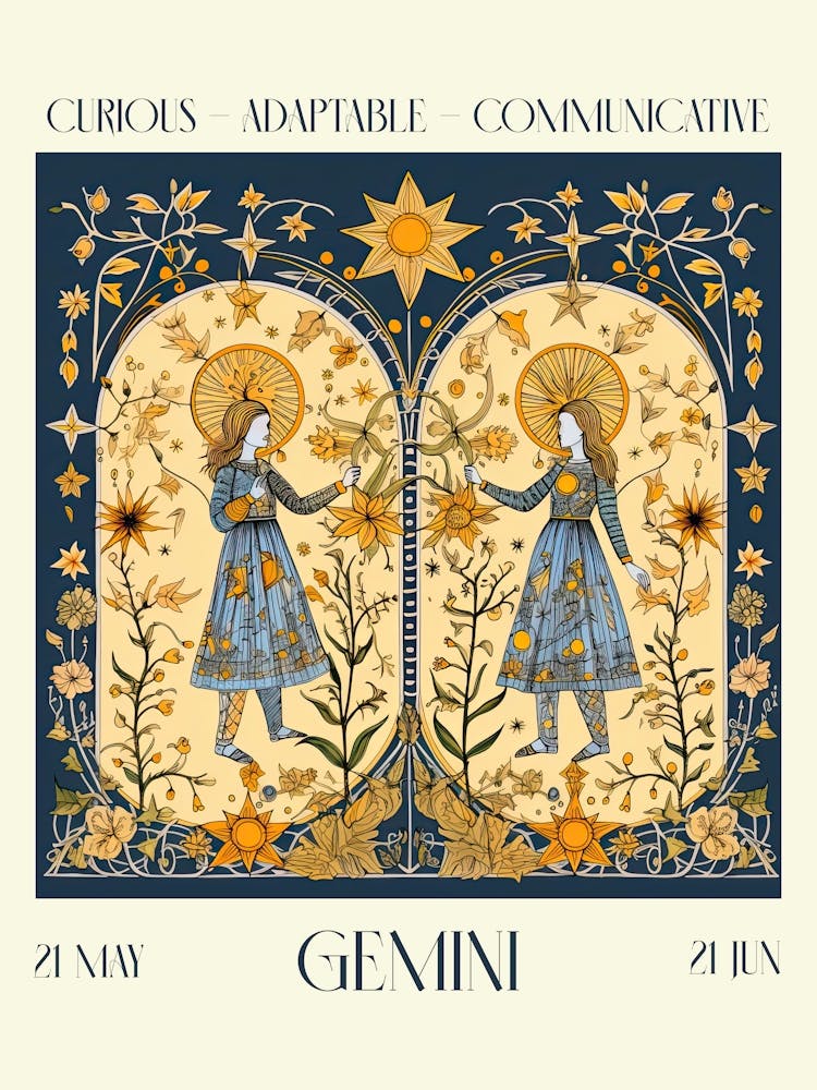 Gemini William Morris Zodiac Astral Sign