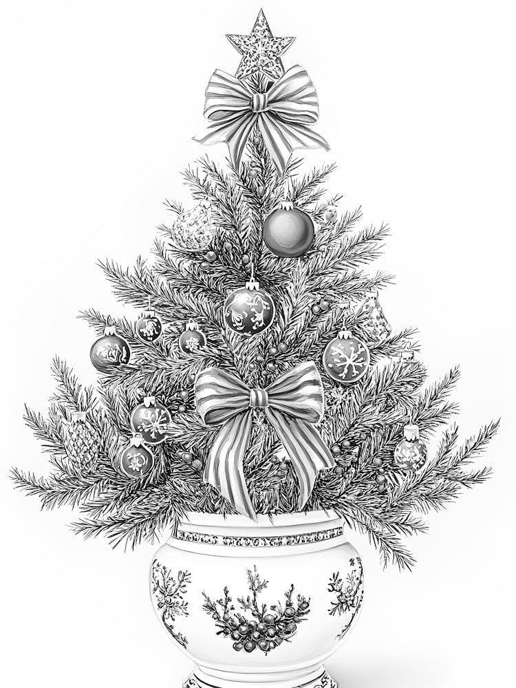 Weihnachtsbaum in einer Vase