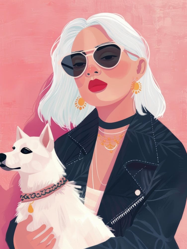 Portrait Of A Woman With A Dog 2