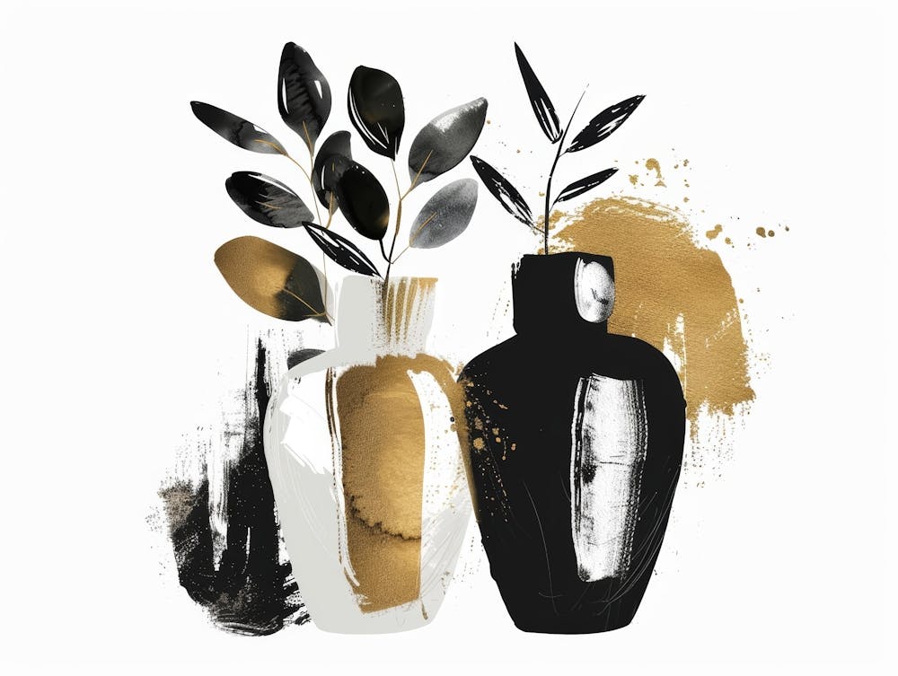 Black And Gold Vases 2