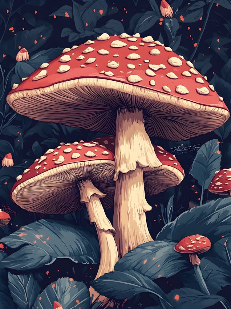 Mushrooms In The Forest 2