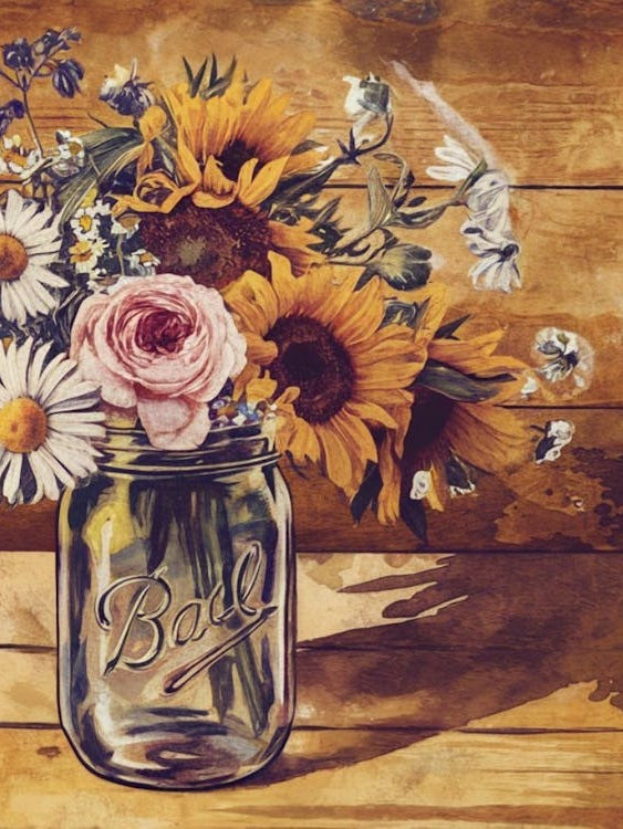 Charming Mason Jar Florals - Rustic