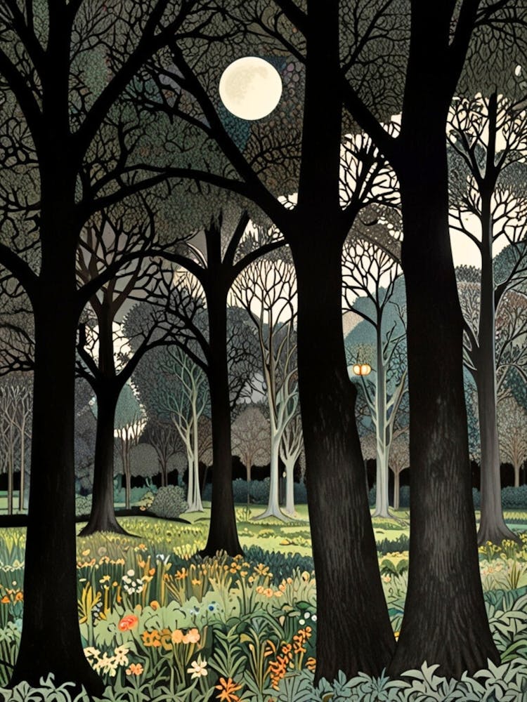 William Morris Moonlight In The Woods 127